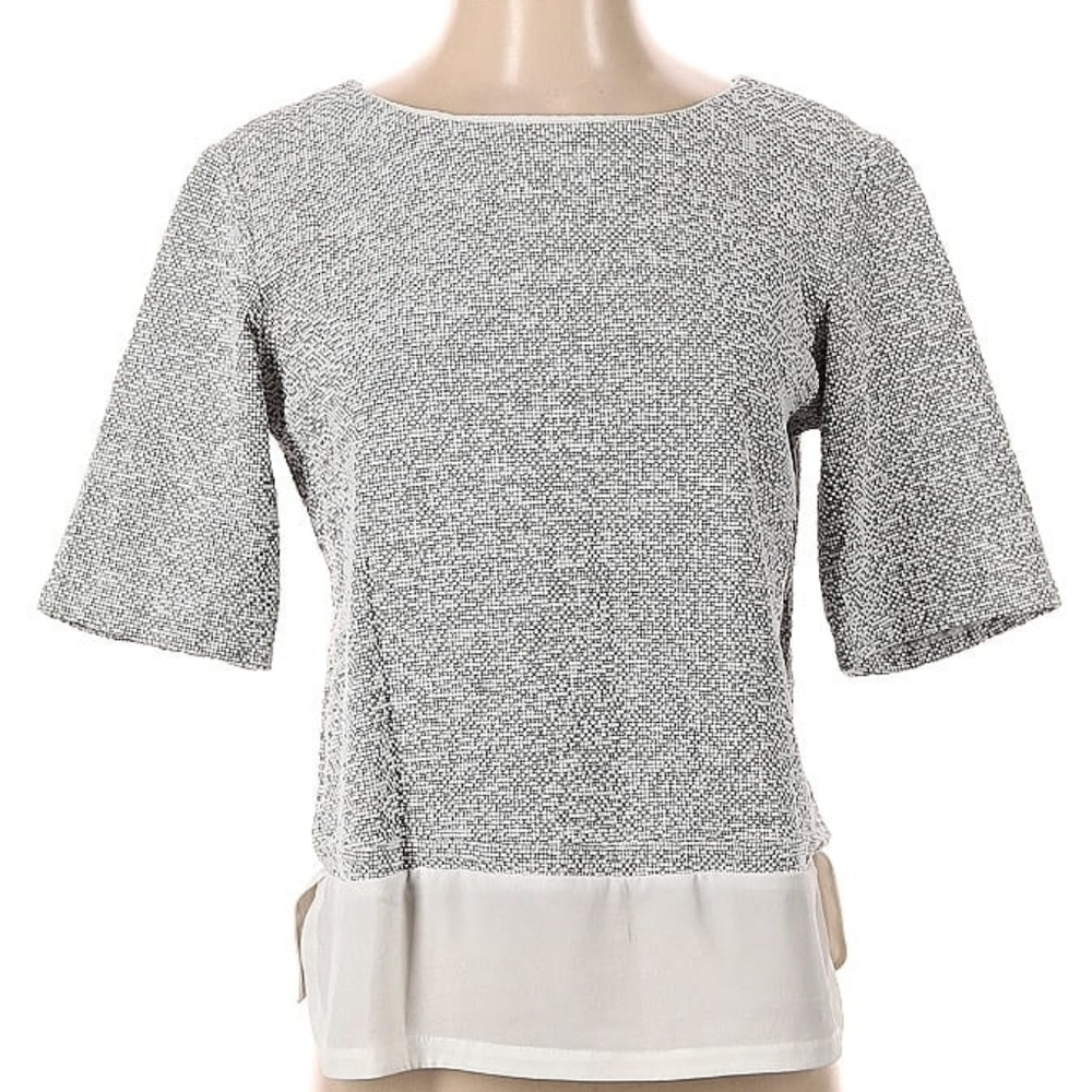 Banana Republic Luxury Quality Black White Grey Top Professional Workwear Blouse